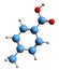 3D image of Toluic acid skeletal formula