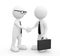 3D Image of Two Businessmen handshaking
