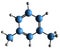 3D image of Xylene skeletal formula