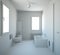 3D interior rendering of a bathroom