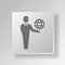 3D International business Button Icon Concept