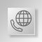 3D international call Button Icon Concept