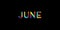 3d iridescent gradient June month sign