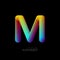 3d iridescent gradient letter M.