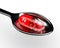 3d iron pill on spoon over white