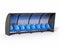 3D Isolated Blue Football Soccer Bench. Sport Substitute Trainer