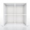 3d isolated Empty white bookshelf