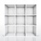 3d isolated Empty white bookshelf