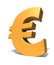 3D isolated gold euro symbol