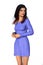 3D Isolated Render of a Beautiful Woman in a Purple Blue Dress