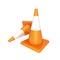 3d isolated traffic cones