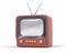 3d Isolated Wood Small TV Television.