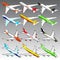 3d isometric airplanes illustration