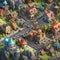 3D Isometric Big Castle in Clash of Clans Game. Generative AI