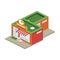 3D Isometric concept front of the store. Vector illustration EPS 10