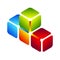 3d isometric cubes as construction, construct, building, technology, architecture and development icon, symbol, logo