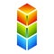 3d isometric cubes as construction, construct, building, technology, architecture and development icon, symbol, logo