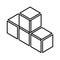 3d isometric cubes as construction, construct, building, technology, architecture and development icon, symbol, logo