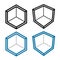 3D isometric empty room corner symbol