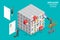 3D Isometric Flat Vector Conceptual Illustration of Applicant Tracking System