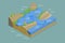 3D Isometric Flat Vector Conceptual Illustration of Barrier Island System