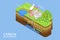 3D Isometric Flat Vector Conceptual Illustration of Carbon Sequestration