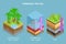 3D Isometric Flat Vector Conceptual Illustration of Coal Formation