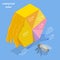 3D Isometric Flat Vector Conceptual Illustration of Composition Of Honey