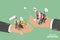 3D Isometric Flat Vector Conceptual Illustration of Employee Retention