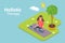 3D Isometric Flat Vector Conceptual Illustration of Holistic Therapy