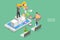 3D Isometric Flat Vector Conceptual Illustration of Influencing Marketing