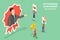 3D Isometric Flat Vector Conceptual Illustration of Outstanding Achievement Recognition