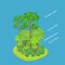 3D Isometric Flat Vector Conceptual Illustration of Rainforest Layers