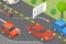 3D Isometric Flat Vector Conceptual Illustration of Safety Driving