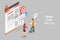 3D Isometric Flat Vector Conceptual Illustration of Spam Link Warning