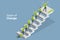 3D Isometric Flat Vector Conceptual Illustration of Stages Of Change