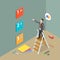 3D Isometric Flat Vector Conceptual Illustration of Task Management