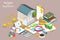 3D Isometric Flat Vector Conceptual Illustration of Tax Laws And Regulations