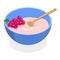 3D Isometric Flat Vector Illustration of Cereal Breakfast. Item 5