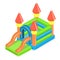 3D Isometric Flat Vector Set of Bouncy Inflatable Castles. Item 2