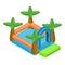 3D Isometric Flat Vector Set of Bouncy Inflatable Castles. Item 3