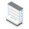 3D Isometric Flat Vector Set of Commercial Display Refrigerators. Item 2