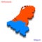 3d isometric map Netherlands and Belgium relations