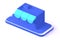 3d isometric online mobile store in blue colour.