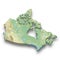 3d isometric relief map of Canada