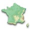 3d isometric relief map of France