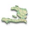 3d isometric relief map of Haiti