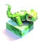 3D isometric voxel pixel art comic drawing style, iguana animal cartoon character. AI Generative