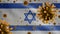 3D, Israeli flag waving with Coronavirus outbreak. Israel Covid 19