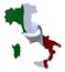 3d italy colored with italian flag and knotted